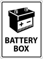 símbolo bateria placa bateria caixa em branco fundo vetor