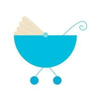bebê carrinho de criança carrinho de bebê transporte azul ilustração vetor