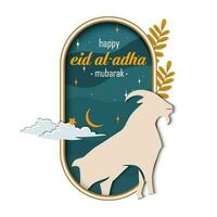 eid adha Mubarak cumprimento islâmico ilustração fundo vetor Projeto