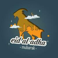 eid adha Mubarak cumprimento islâmico ilustração fundo vetor Projeto