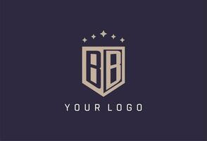 bb inicial escudo logotipo ícone geométrico estilo Projeto vetor