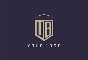 ub inicial escudo logotipo ícone geométrico estilo Projeto vetor