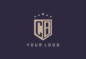 cb inicial escudo logotipo ícone geométrico estilo Projeto vetor