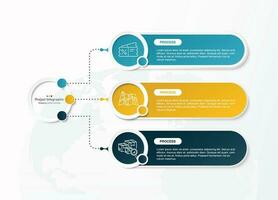 infográfico processo Projeto com ícones e 3 opções ou passos. vetor