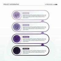 infográfico processo Projeto com ícones e 4 opções ou passos. vetor