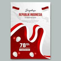 Indonésia independência dia agosto Dia 17 e 78º Indonésia independência ilustração poster Projeto vetor