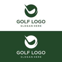 golfe bola e bastão e golfe curso logotipo modelo Projeto. logotipo para profissional golfe equipe, golfe clube, torneio, negócios, evento. vetor