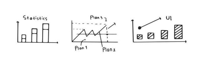 o negócio estatística gráfico mão desenhado vetor