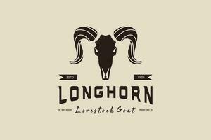 vintage bode longhorn símbolo logotipo Projeto vetor