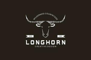 vintage texas longhorn símbolo logotipo projeto, criativo conceito chifre longo vaca vetor ilustração