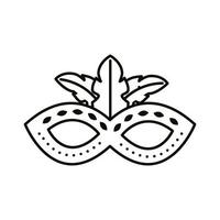 ícone de estilo de linha de máscara de carnaval