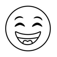 cara de emoji rindo ícone de estilo de linha clássica vetor