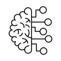 cérebro humano com ícone de estilo de linha infográfico vetor