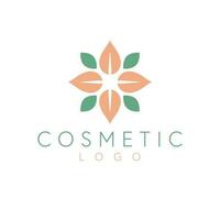 Cosmético floral vetor logotipo Projeto. simples flor logotipo. geométrico flor logotipo modelo.