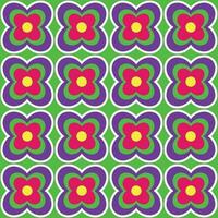 ano 2000 floral padronizar. engraçado funky retro flores fundo vetor