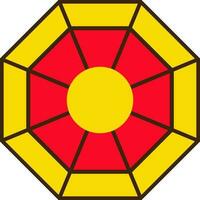 chinês símbolo dentro vermelho e amarelo cor para Novo ano conceito. vetor