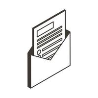 ícone de estilo de linha aberta de envelope mail vetor