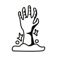 ícone de estilo de linha da mão da morte vetor