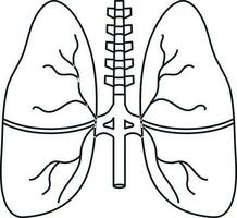 ilustração do pulmões ícone dentro corpo dentro acidente vascular encefálico estilo. vetor