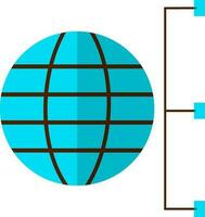 rede conexão com globo dentro azul e Castanho cor. vetor