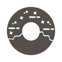 ícone de estilo de silhueta de gíria de donut vetor