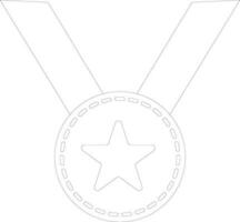 Preto linha arte fita com Estrela medalha. vetor