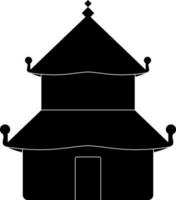 chinês têmpora ícone para orar conceito dentro Preto. vetor