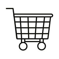 carrinho de compras com estilo de linha quadriculada de supermercado vetor