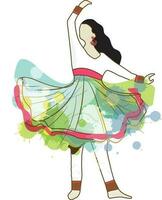 indiano tradicional dançando menina personagem. vetor