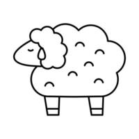 ícone de estilo de linha de animais de ovelha vetor
