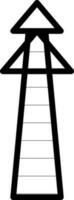 linha arte ícone do eletricidade torre dentro plano estilo. vetor