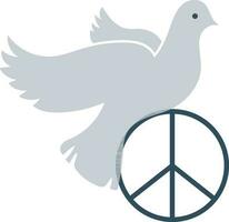 ícone do pássaro em Paz placa. vetor