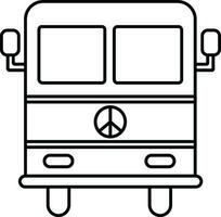 acidente vascular encefálico ícone do ônibus com Paz placa. vetor