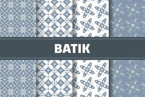 conjunto de padrão de batik indonésio vetor