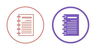 ícone de vetor de bloco de notas