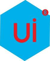 ui8 logotipo dentro plano estilo ilustração. vetor