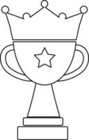 coroa e Estrela decorado linha arte troféu copo prêmio. vetor