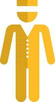 amarelo cor ícone do masculino mensageiro dentro em pé pose. vetor