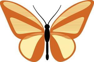 isolado borboleta dentro amarelo e Castanho cor. vetor