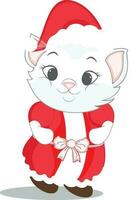 personagem do gato vestindo santa claus vestir. vetor