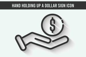 mão segurando acima uma dólar placa vetor ícone, finança ações relacionado ícone