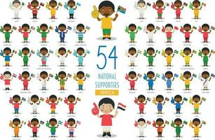 conjunto do 54 nacional esporte equipe fãs a partir de africano países vetor ilustração