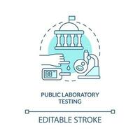 laboratório teste turquesa conceito ícone. diagnósticos. público saúde preparação abstrato idéia fino linha ilustração. isolado esboço desenho. editável acidente vascular encefálico vetor