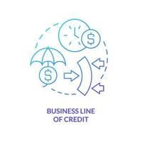 o negócio linha do crédito azul gradiente conceito ícone. flexível empréstimo. fonte do curto prazo financiamento abstrato idéia fino linha ilustração. isolado esboço desenhando vetor