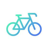 bicicleta pixel perfeito gradiente linear ui ícone. equitação bicicleta. aluguel serviço. transporte modo. linha cor do utilizador interface símbolo. moderno estilo pictograma. vetor isolado esboço ilustração