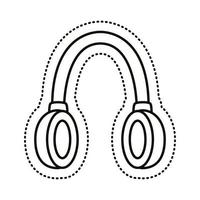 ícone de estilo de linha de adesivo de fones de ouvido vetor