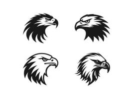 agressivo Águia ou Falcão conjunto logotipo silhueta vetor ícone
