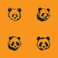 panda logotipo definir. Prêmio vetor Projeto ilustração