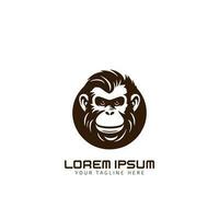macaco criança face, vintage logotipo vetor ícone conceito Preto e branco cor, mão desenhado ilustração