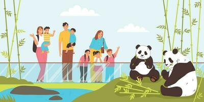 plano jardim zoológico pandas vetor